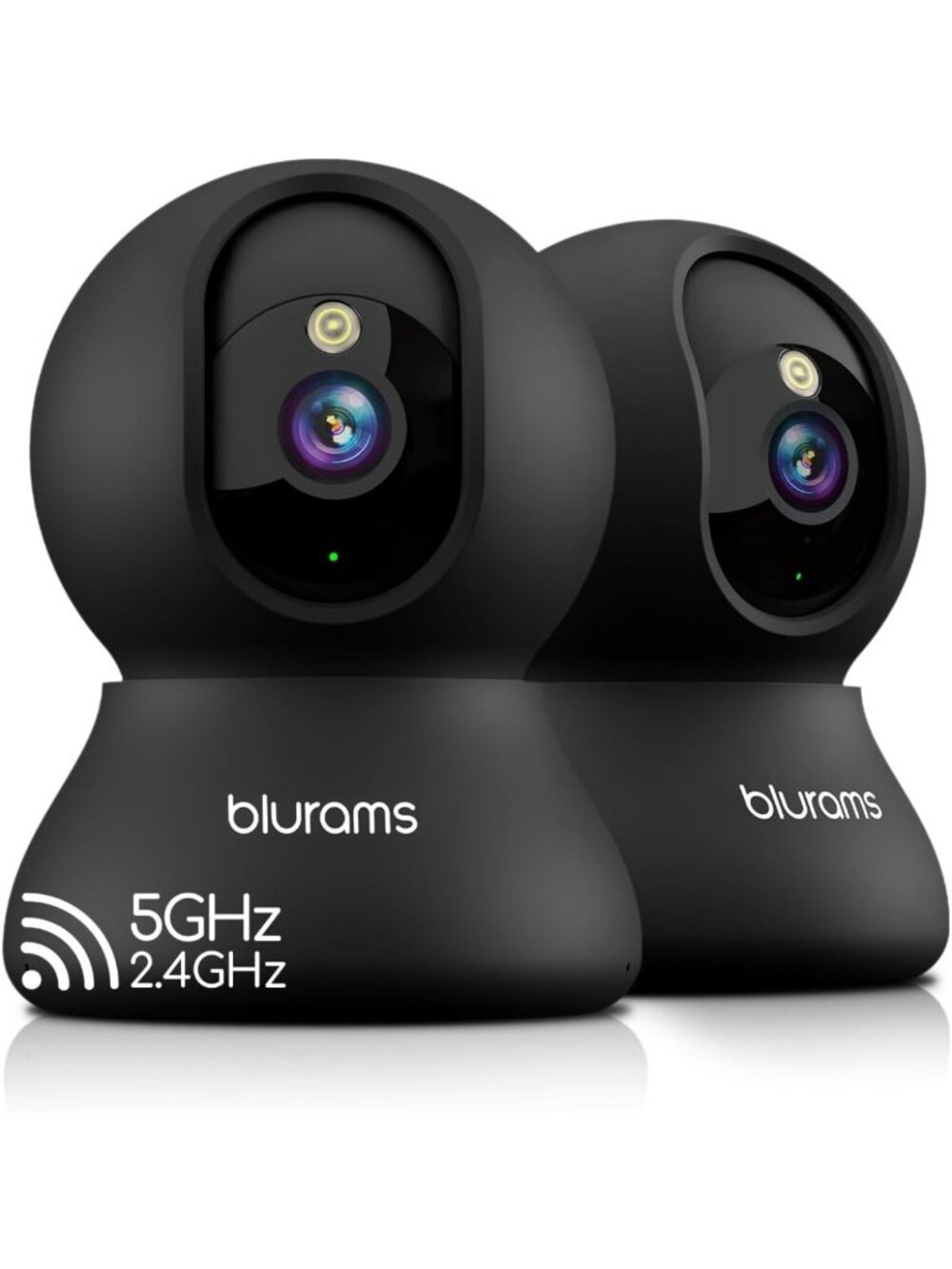 2K Indoor Security Camera with 360° PTZ, Dual-Band WiFi, Night Vision & App